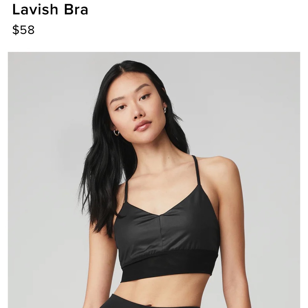 Alo yoga Lavish bra size S in glossy black